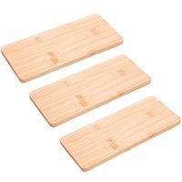 Kit 3 Bandejas de Bambu Lyor Com Pés 24x11x2,5cm Nature Decoração Buffets Eventos