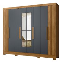 Guarda Roupas Casal Com Espelho Ripado Com 8 Portas 4 Gavetas Diamante Moval