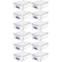 Kit de 12 Caixas Organizadoras Ordene 13,5L Tampa Empilhável Radical Color Média