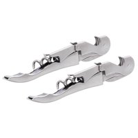 2 Saca Rolhas Inox para Vinho 11cm 2 Estágios Lyor Profissional Abridor Manual