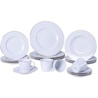 Jogo de Jantar 20 Peças Tramontina Elisa Porcelana Filete Dourado 4 Pessoas Mesa