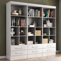 Estante para Livros Modulare 6 Gavetas 12 Prateleiras Branco - Panorama Móveis