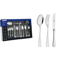 Faqueiro 101 Peças Tramontina Mônaco Inox com Facas de Mesa Alto Brilho Detalhes no Cabo