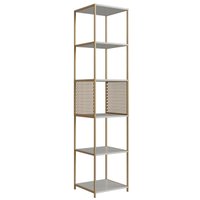 Estante Industrial Alta Telada 40X38X180cm Arenas Dourado MDP P1023 Placa e Ponto