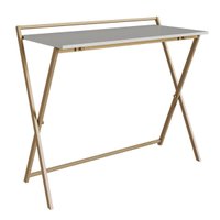 Escrivaninha Dobrável Industrial Arenas Dourado 94x46x78cm Home Office P1022 Escritório