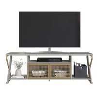 Rack para TV 2 Portas Destaque P1033 Arenas Dourado MDP Metal Placa e Ponto