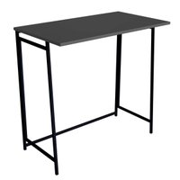 Mesa Dobrável Slim Escrivaninha P1044 80x45x77,5cm Escritório Preto e Grafite