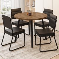 Conjunto Sala de Jantar 4 Cadeiras Dália Carraro Nogal Preto