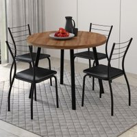 Conjunto Sala de Jantar 6 Cadeiras Austin Carraro Nogal Preto