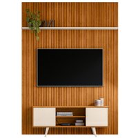Painel Bancada Tv 65 Pol 245x179 cm Panorama Cinamomo Off White MADETEC