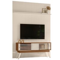 Painel Bancada Tv 65 Pol 245x179 cm Premium Naturale Off White MADETEC