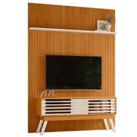 Painel Bancada Tv 65 Pol 245x179 cm Premium Cinamomo Off White MADETEC