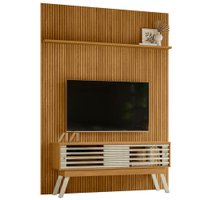 Painel Bancada Tv 65 Pol 245x179 cm Premium Cumaru Opala MADETEC