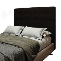 Cabeceira Estofada Para Cama Box Casal Hanover 1,40m Suede Dobuê - Chocolate