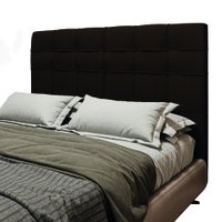 Cabeceira Estofada Para Cama Box Casal Queen Hanover 1,60m Suede Dobuê  - Chocolate