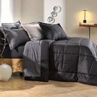 Edredom Casal Altenburg Toque de Pluma 100% Poliéster  210x240cm Preto