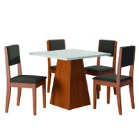 Conjunto Sala de Jantar Mesa Quadrada Com 4 Cadeiras Trento Dobuê