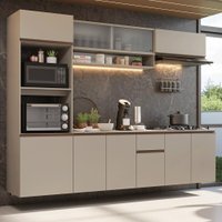 Armário de Cozinha Completa 260 cm Suspenso Crema Nice Madesaa 15