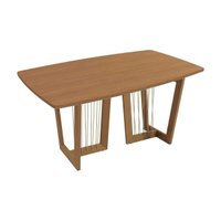 Mesa de Sala Jantar Clara Premium Madeira Maciça c/ Tampo Madeirado 170x90cm Carvalho/Canela - Kappesberg