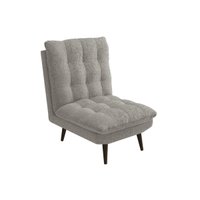 Poltrona Decorativa p/ Sala Ibiza POL014 1 Un Carvalho/Boucle Cinza - Kappesberg