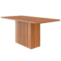 Mesa de Sala Jantar Ana c/ Tampo Madeirado 180x90cm Cinamomo - Cimol