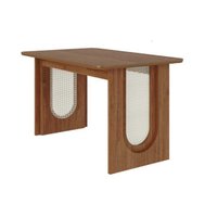 Mesa de Sala Jantar Valentina c/ Tampo Madeirado 130x80cm Cinamomo - Cimol