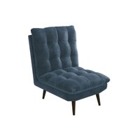 Poltrona Decorativa p/ Sala Ibiza POL014 1 Un Carvalho/Suede Azul - Kappesberg