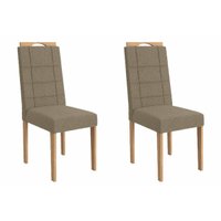 Cadeira Sala de Jantar Flora 2CAD150 Madeirado 2 Un Carvalho/Boucle Bege Fendi - Kappesberg
