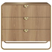 Comoda 3 Gavetas Organica 90 cm 28068 Hanover Dourado Artesano