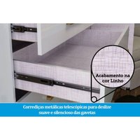 Guarda Roupa Bebê c/ 4 Portas (2 Cristal) e 4 Gavetas Êlo Branco - Peroba