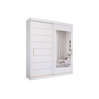Guarda Roupa 2 Portas de Correr (1 c/ Espelho) e 3 Gavetas Flora Branco - Panan