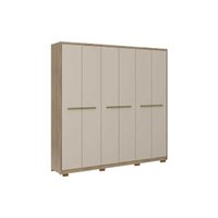 Guarda Roupa Solteiro 6 Portas e 3 Gavetas c/ Pés Belmont 1154 Noce/Off White - Carraro