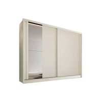 Guarda Roupa 2 Portas de Correr (1 c/ Espelho) e 4 Gavetas Monterey Off White - Europa