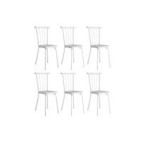 Kit 6 Cadeiras Sala Jantar 154 Aço 6 Uni Branco/Courano Branco - Carraro