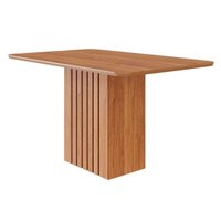 Mesa p/ Cozinha Ana c/ Tampo Madeirado 130x80cm Cinamomo - Cimol