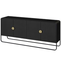 Buffet Aparador Organico 4 Portas 180 cm 28075 Nero Preto Artesano