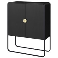 Balcao Buffet Organico 2 Portas 90 cm 28065 Nero Preto Artesano