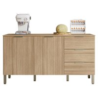 Balcao Com Tampo 2 Portas 3 Gavetas 160 cm Glam Freijo KTP