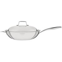 Panela Wok Tramontina Inox Fundo Triplo 32cm 5,2L Grano Frigideira Tampa Cabo