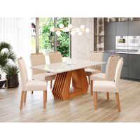 Conjunto Sala de Jantar &Aacute;gata com 6 Cadeiras Paola Cimol