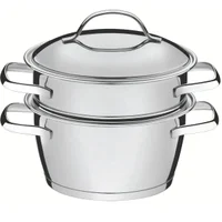 Cuscuzeira Allegra Tramontina Inox Fundo Triplo 2 Peças Caçarola Cozi Vapor