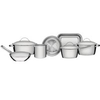 Jogo De Panelas 7 Peças Inox Fundo Triplo Allegra Tramontina Assadeira Frigideira