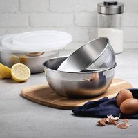 Jogo de Potes Inox 3 Peças Tramontina Freezinox 2,9L 2,2L 1,6L Tampa Plástica Mantimentos