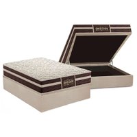 Cama Box Baú Casal: Colchão Anatômico Probel Guarda Costas Extra Firme + Base CRC Suede Clean (138x188)