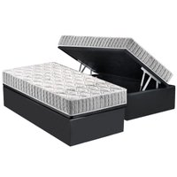 Conjunto Box Baú Solteiro: Colchão Espuma D Angelis Anjos D33 Orthosono + Base CRC Suede Gray (88x188)