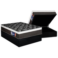 Cama Box Baú Casal: Colchão Ortopédico Plumatex D33 Selectus + Base CRC Suede Black (138x188)