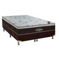 Cama Box King: Colchão Molas Ensacadas Ortobom Sleep King Látex + Base CRC Suede Brown(193x203)