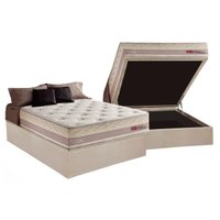 Cama Box Baú Casal: Colchão Molas MasterPocket Ensacadas Herval Maxspring Tower + Base CRC Suede Clean (138x188)