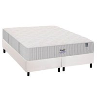 Cama Box King: Colchão Molas MasterPocket Ensacadas Sealy Phoenix + Base CRC Courano White (193x203)