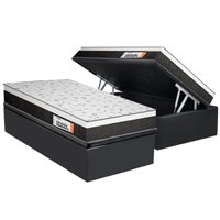 Cama Box Baú Solteiro: Colchão Ortopédico Plumatex Falcon Ultra Firme + Base CRC Suede Gray (88x188)